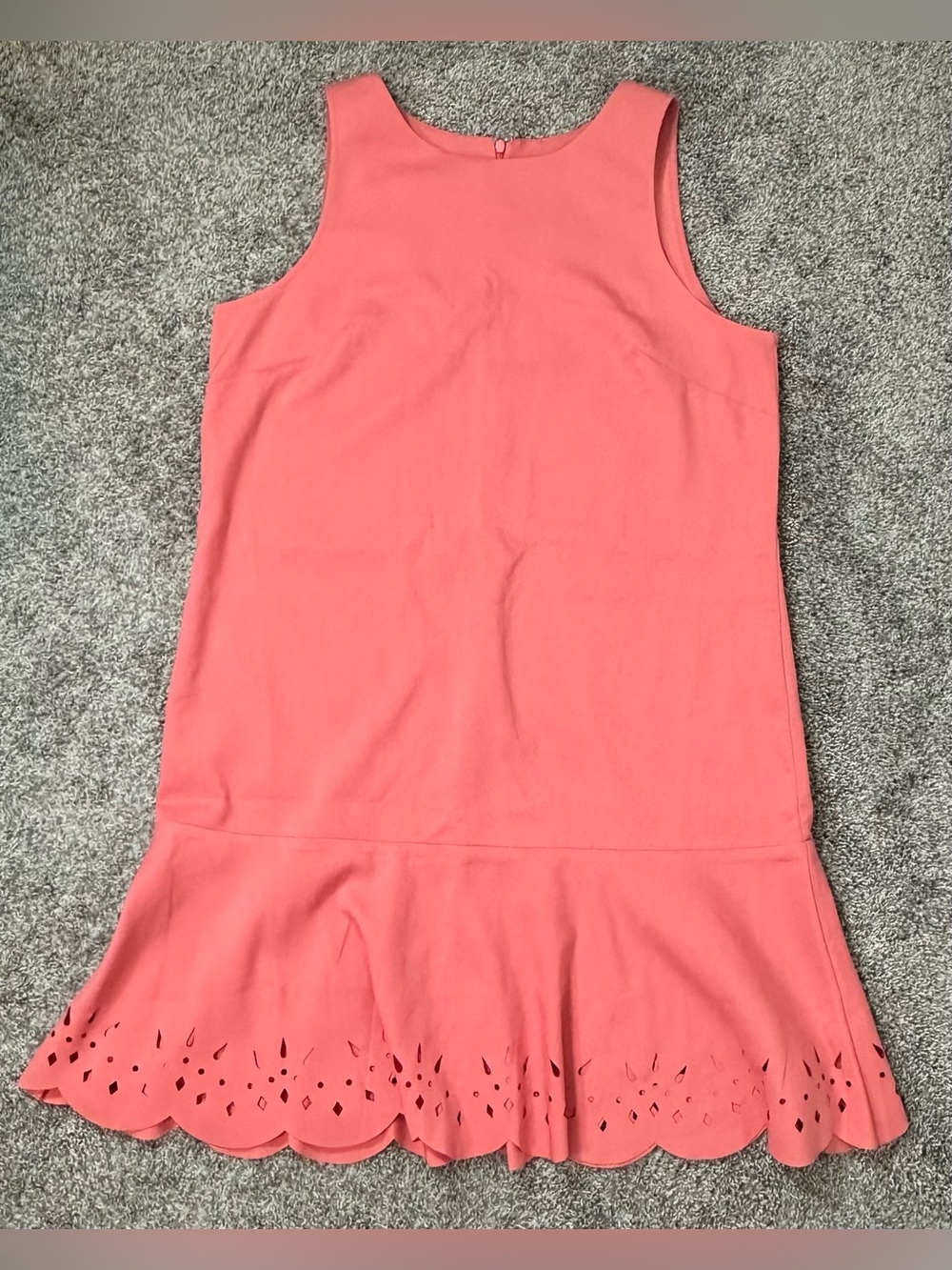 Ann Taylor LOFT Coral Peony Laser Cut Flounce Dress NWT Size 14